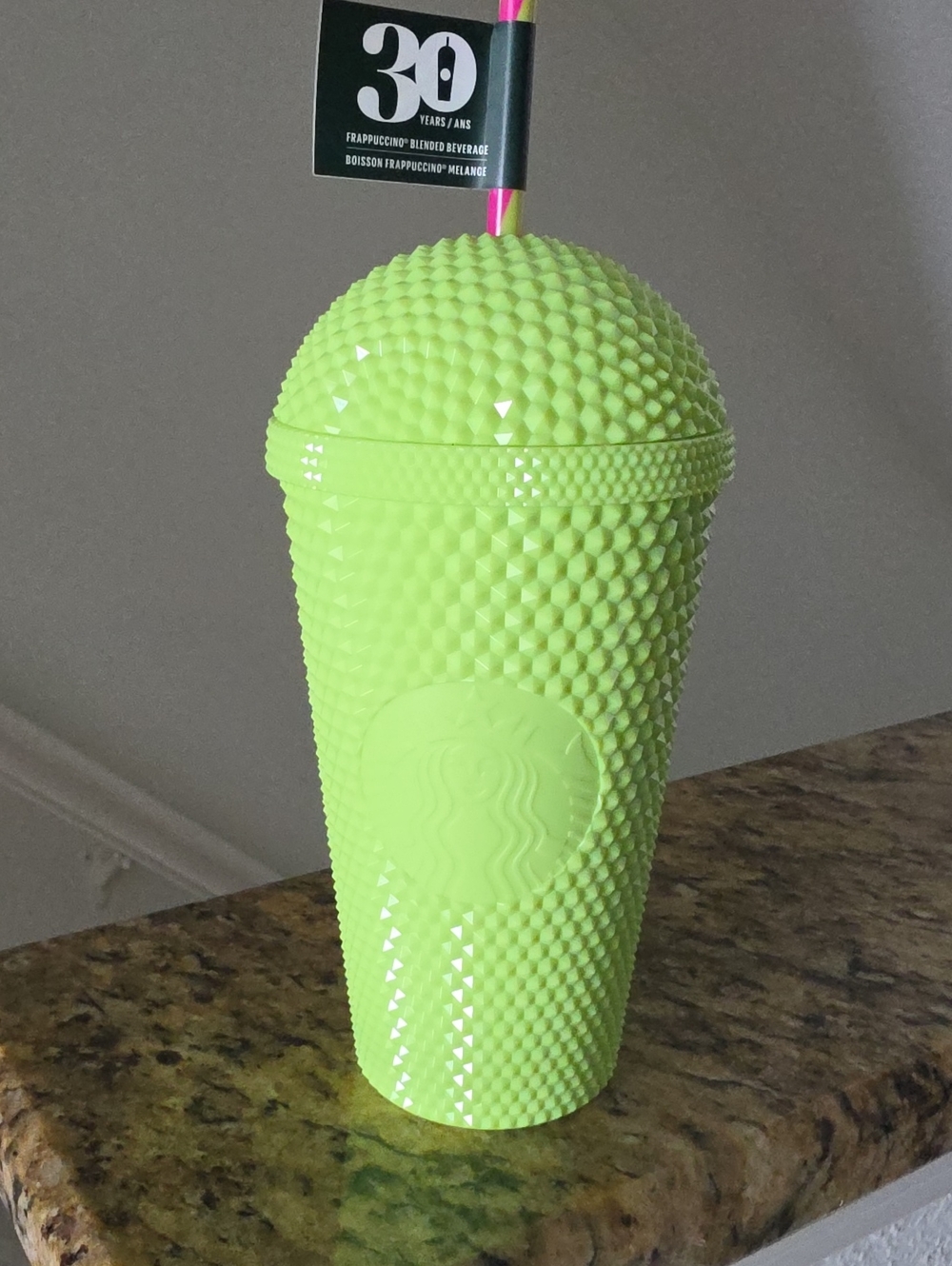 Starbucks Bright Lime Green Studded Tumbler with Straw